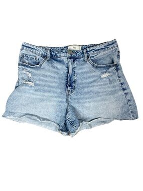 BKE Cut Off Distressed Denim Shorts Blue Size 33 Stretch Light Wash High Rise